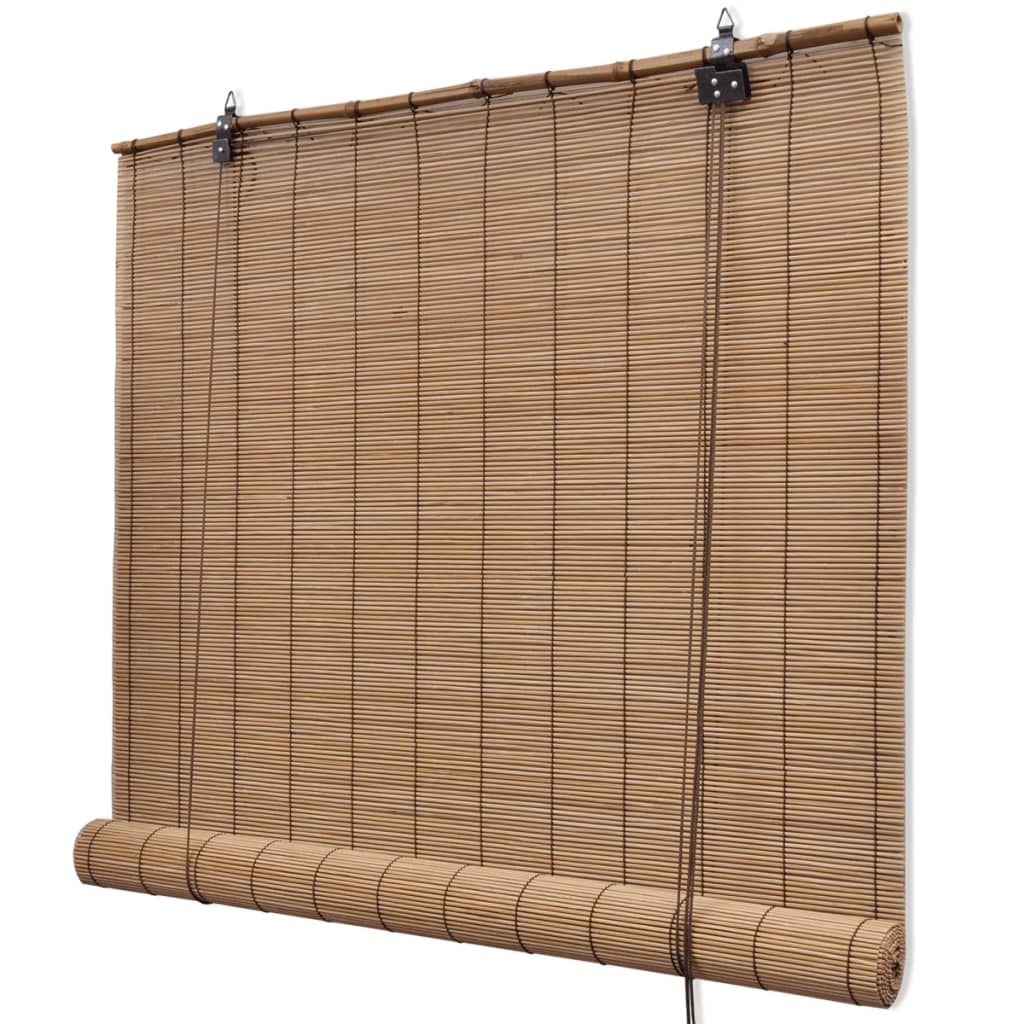 Blind | Brown | Bamboo | 120x160 cm | Rollable | Blind | Rectangular