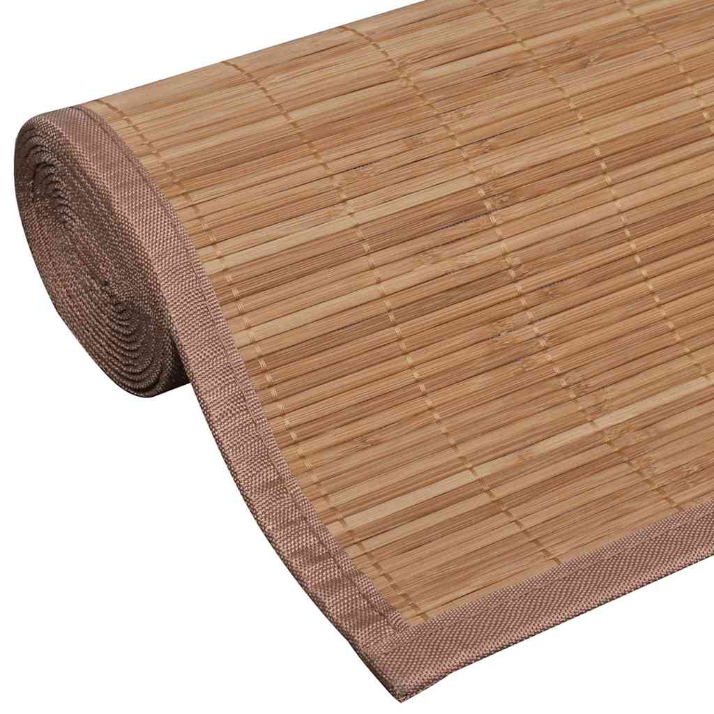 Rectangular Brown Bamboo Rug 120 x 180 cm
