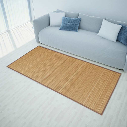 Rectangular Brown Bamboo Rug 150 x 200 cm
