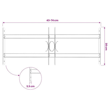 Window grilles 500-650 mm Galvanized Steel Silver