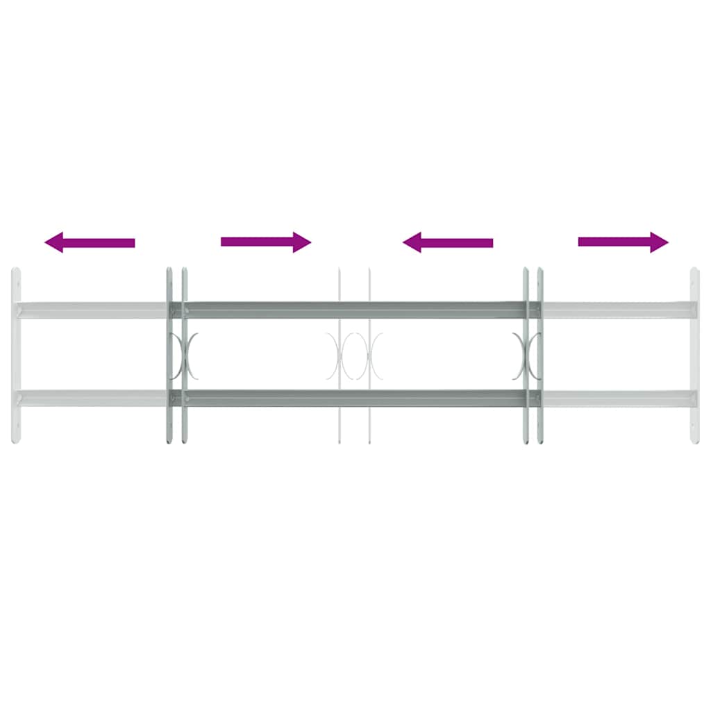 vidaXL Adjustable Security Grille for Windows with 2 Crossbars 27.6"-41.3"