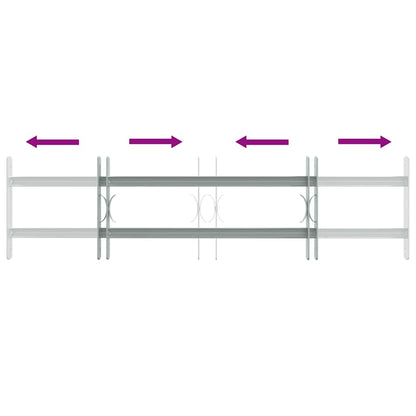 vidaXL Adjustable Security Grille for Windows with 2 Crossbars 27.6"-41.3"