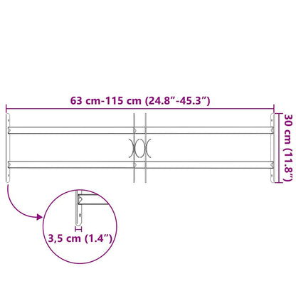 vidaXL Adjustable Security Grille for Windows with 2 Crossbars 27.6"-41.3"