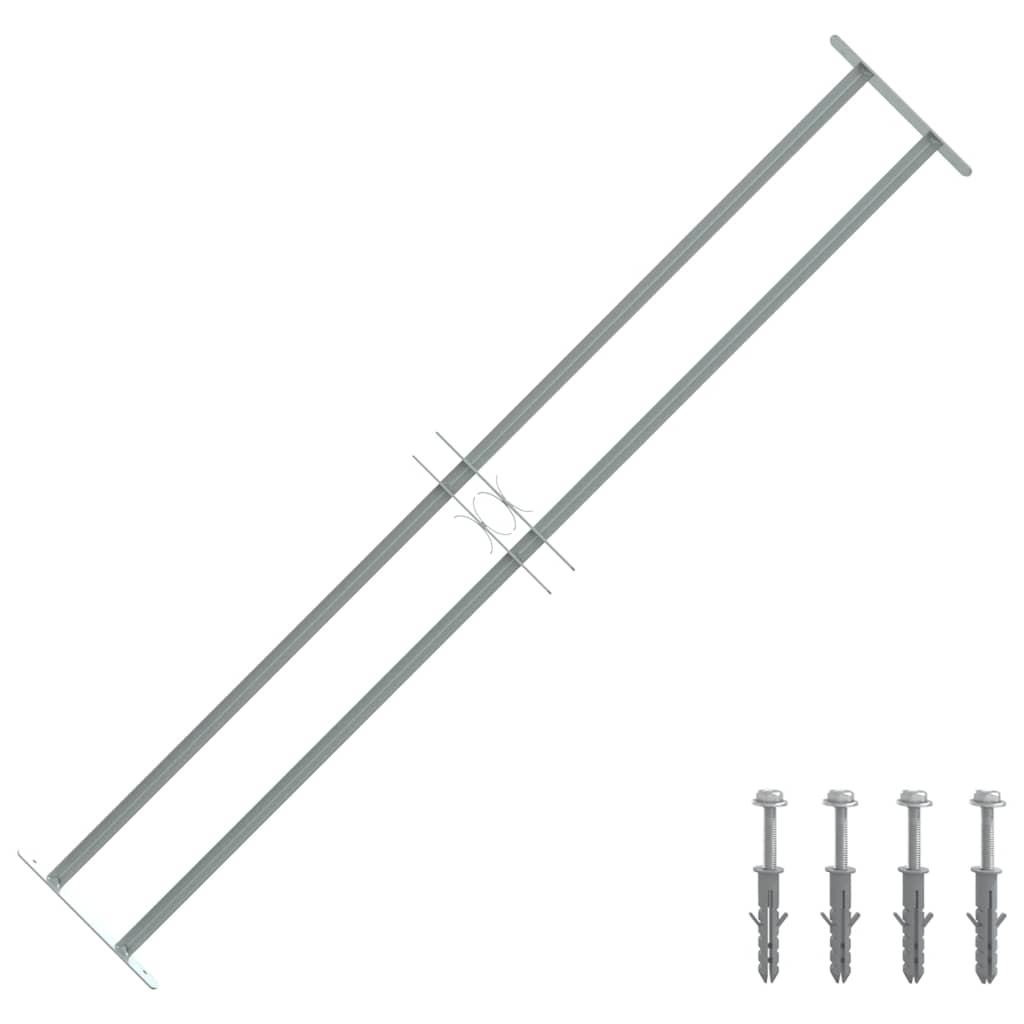 vidaXL Adjustable Security Grille for Windows with 2 Crossbars 39.4"-59.1"
