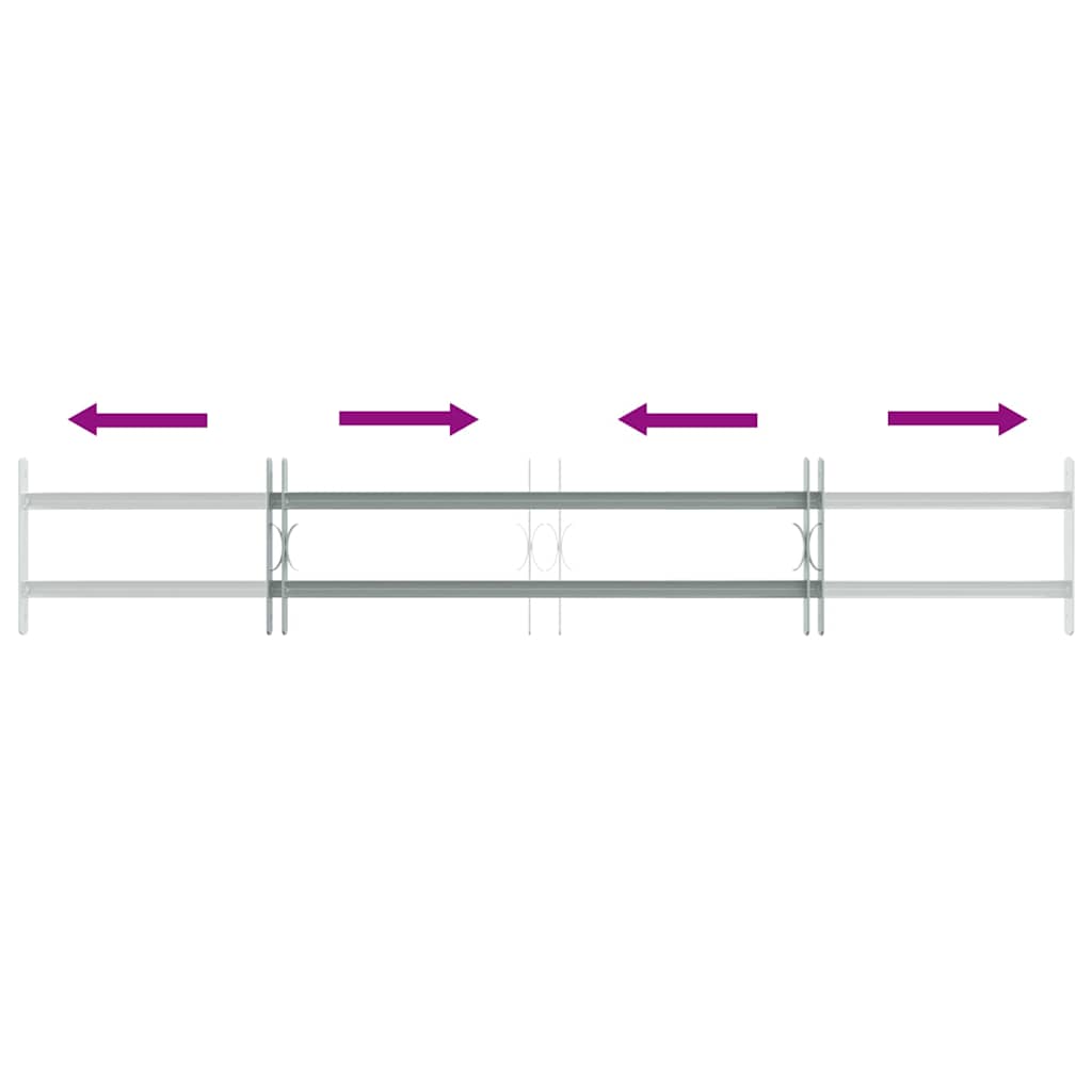 vidaXL Adjustable Security Grille for Windows with 2 Crossbars 39.4"-59.1"
