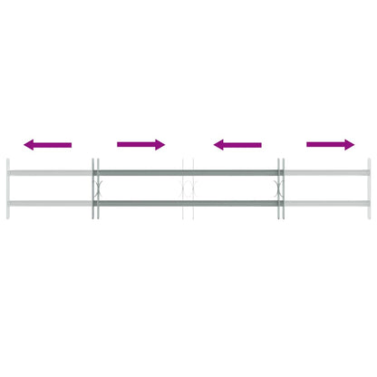 vidaXL Adjustable Security Grille for Windows with 2 Crossbars 39.4"-59.1"