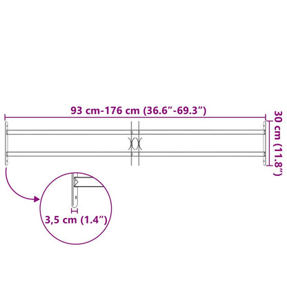 vidaXL Adjustable Security Grille for Windows with 2 Crossbars 39.4"-59.1"