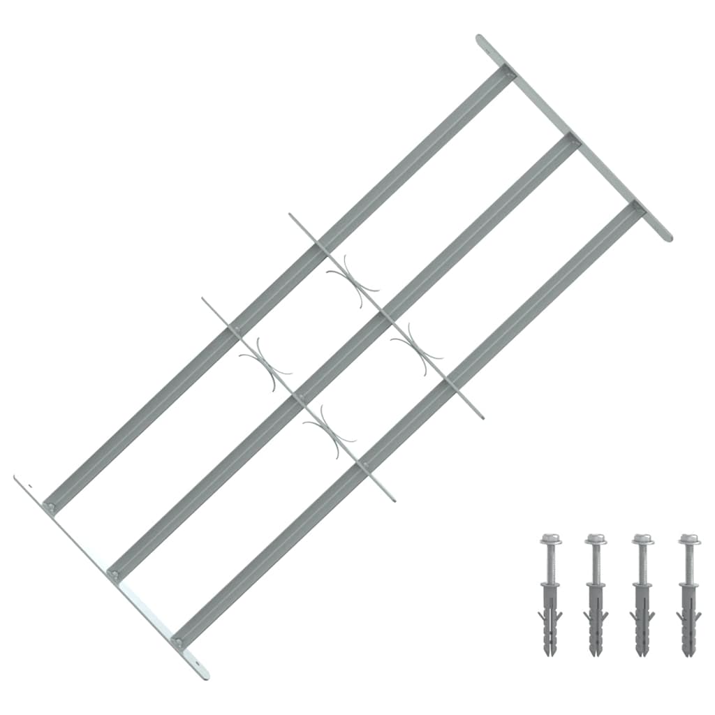 vidaXL Adjustable Security Grille for Windows with 3 Crossbars 27.6"-41.3"