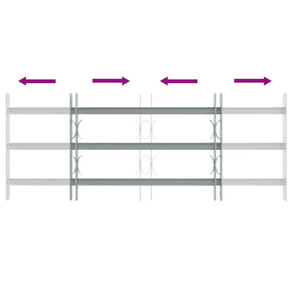 vidaXL Adjustable Security Grille for Windows with 3 Crossbars 27.6"-41.3"
