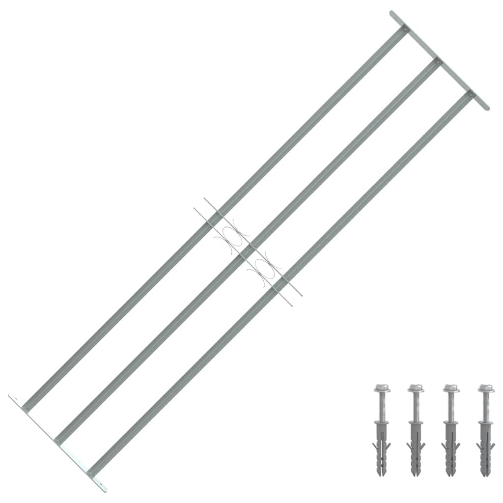 vidaXL Adjustable Security Grille for Windows with 3 Crossbars 39.4"-59.1"