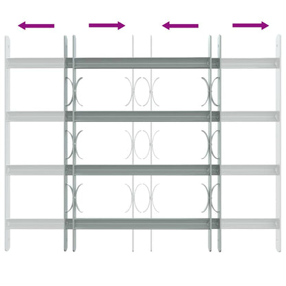 Window grilles 500-650 mm Galvanized Steel Silver