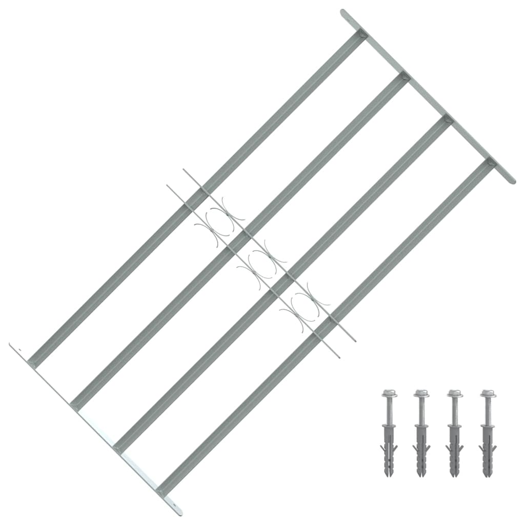 vidaXL Adjustable Security Grille for Windows with 4 Crossbars 27.6"-41.3"