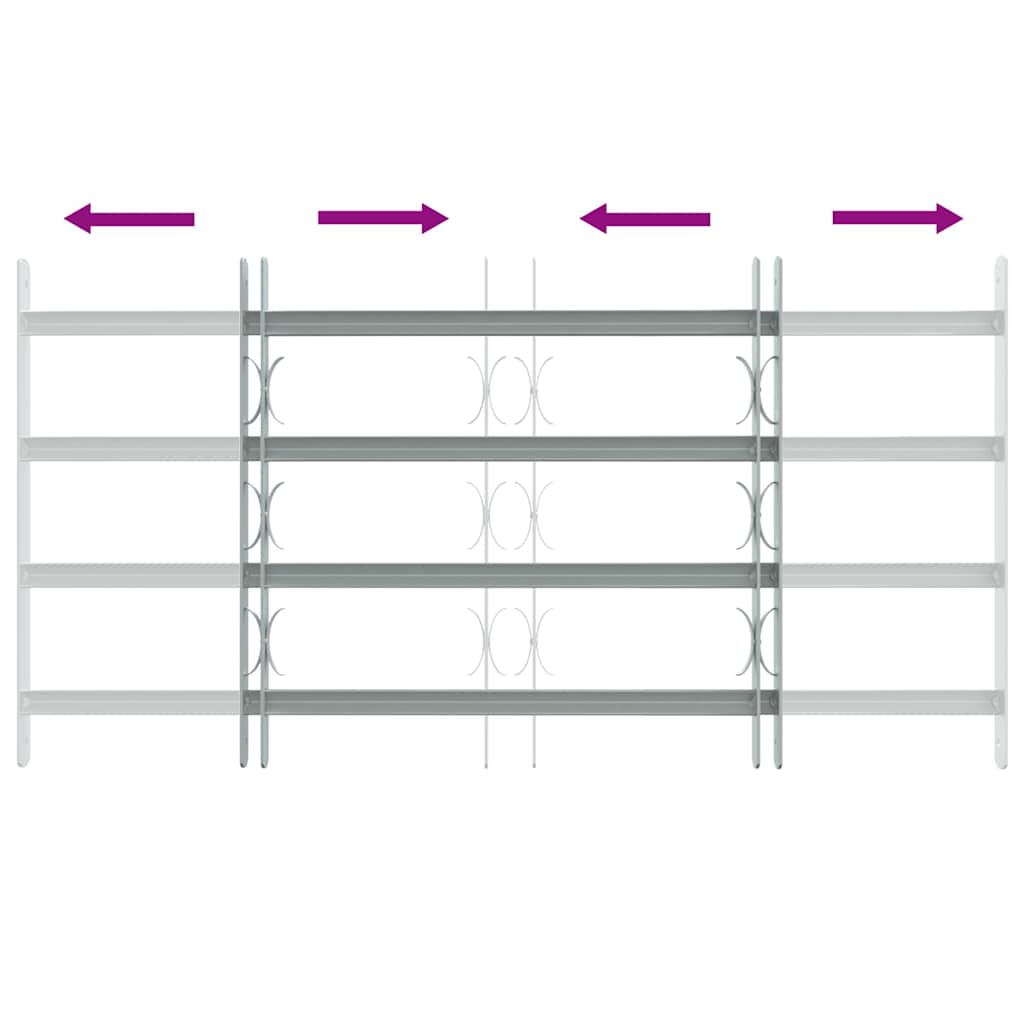 vidaXL Adjustable Security Grille for Windows with 4 Crossbars 27.6"-41.3"