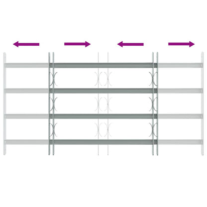 vidaXL Adjustable Security Grille for Windows with 4 Crossbars 27.6"-41.3"