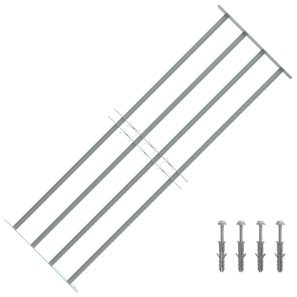 vidaXL Adjustable Security Grille for Windows with 4 Crossbars 39.4"-59.1"