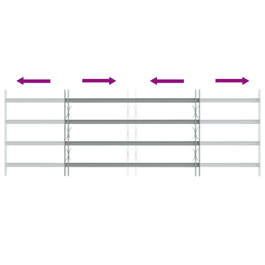 vidaXL Adjustable Security Grille for Windows with 4 Crossbars 39.4"-59.1"