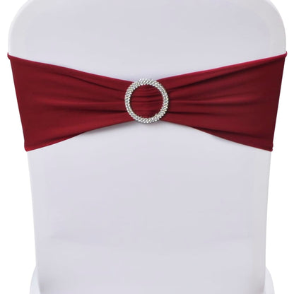 25 pcs Bordeaux Stretchable Decorative Chair Band with Diamond Buckle