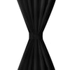 2 pcs Black Micro-Satin Curtains with Loops 140 x 225 cm