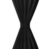 2 pcs Black Micro-Satin Curtains with Loops 140 x 245 cm