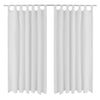 2 pcs White Micro-Satin Curtains with Loops 140 x 175 cm