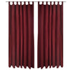 2 pcs Bordeaux Micro-Satin Curtains with Loops 140 x 225 cm