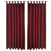 2 pcs Bordeaux Micro-Satin Curtains with Loops 140 x 245 cm