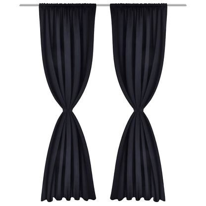 2 pcs Black Slot-Headed Blackout Curtains 135 x 245 cm