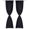 2 pcs Black Slot-Headed Blackout Curtains 135 x 245 cm