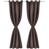 2 pcs Brown Blackout Curtains with Metal Rings 135 x 245 cm