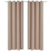 2 pcs Cream Blackout Curtains with Metal Rings 135 x 245 cm