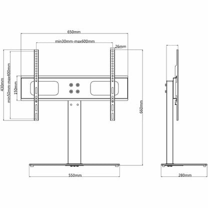 Pedestal TV Stand for 37-55 Inch Screen Max VESA 600x400 mm 40kg