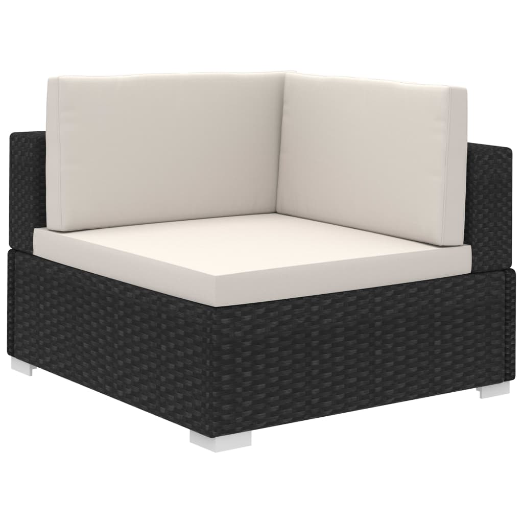 Patio Furniture | Black | Poly Rattan | Large |  Removable Covers