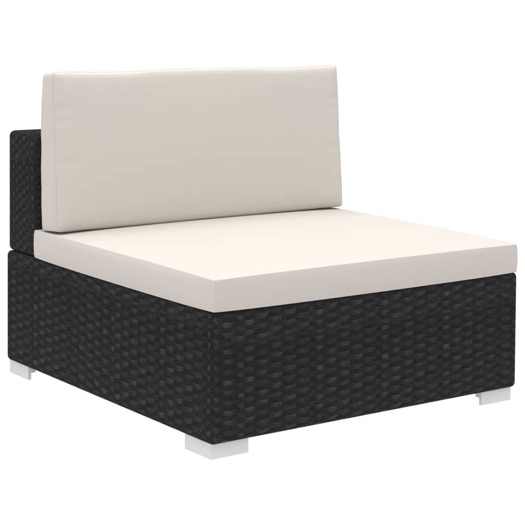 Patio Furniture | Black | Poly Rattan | Large |  Removable Covers