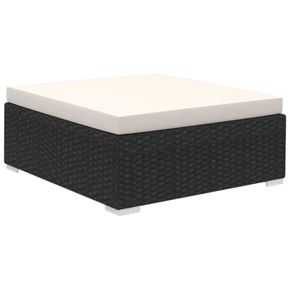 Patio Furniture | Black and Cream | Poly Rattan, Steel, Polyester | Large