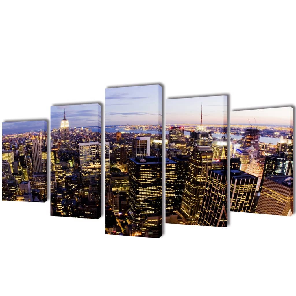vidaXL Canvas Painting Multicolour Canvas, Wood Large Decorative Inlays