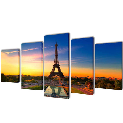 Canvas Wall Print Set Eiffel Tower 79" x 39