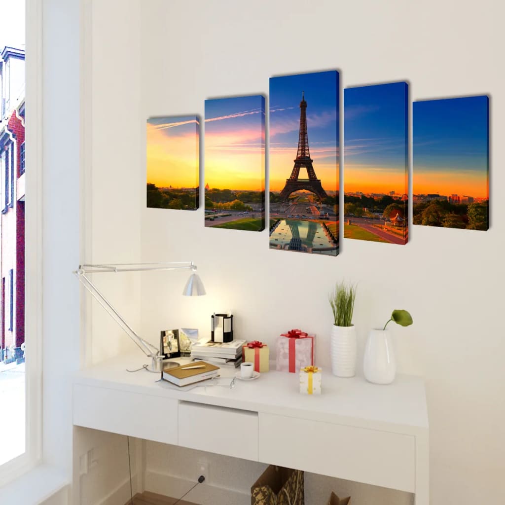 Canvas Wall Print Set Eiffel Tower 79" x 39