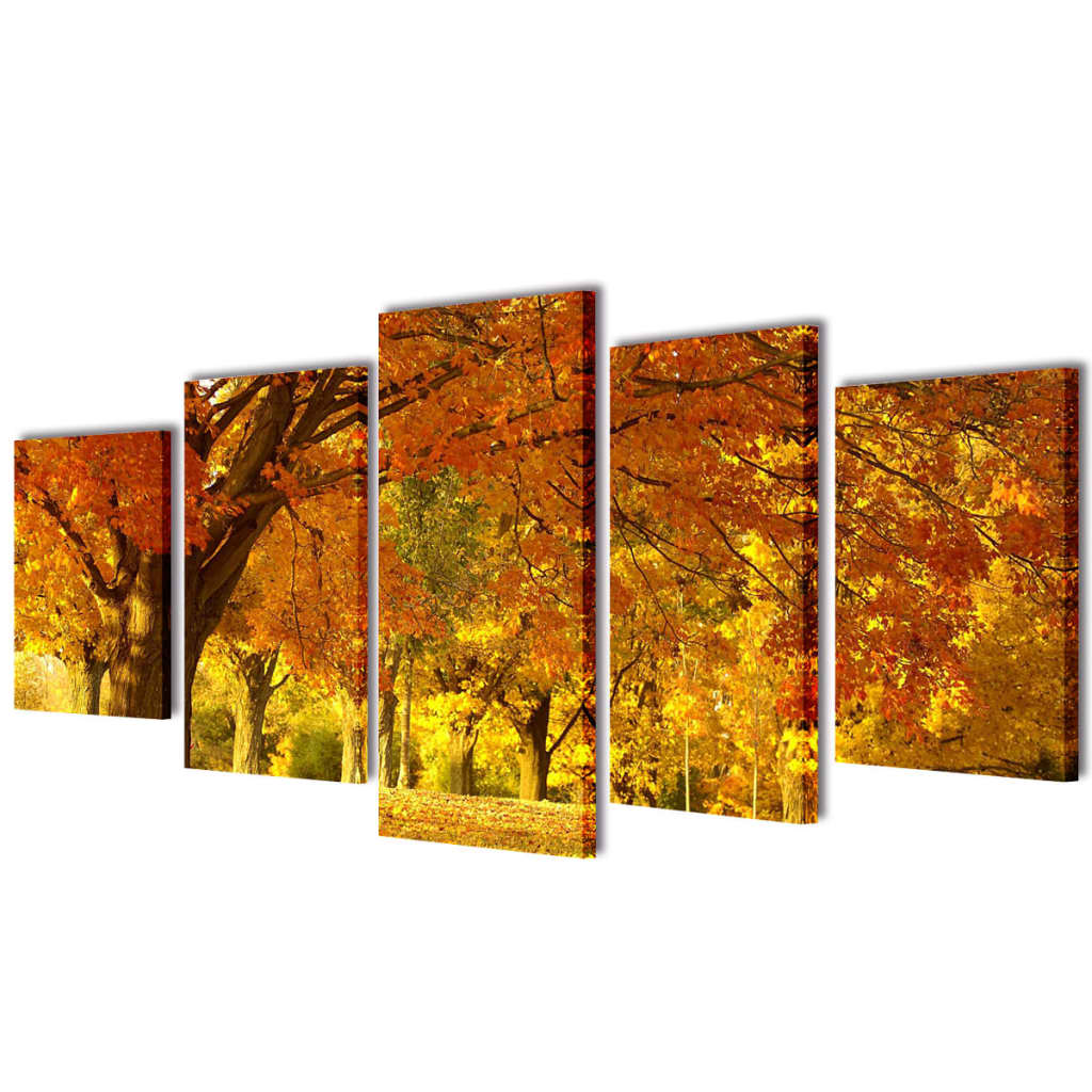 Canvas Wall Print Set Maple 100 x 50 cm