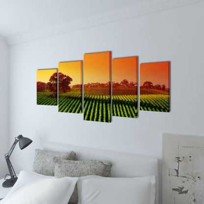 Canvas Wall Print Set Fields 200 x 100 cm