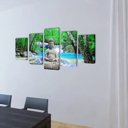 Canvas Wall Print Set Buddha 200 x 100 cm