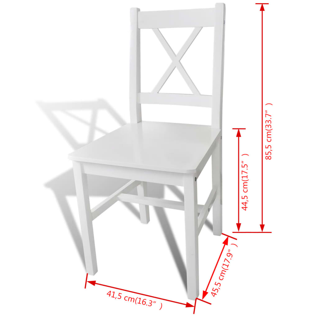 Dining Chairs 4 pcs White Pinewood