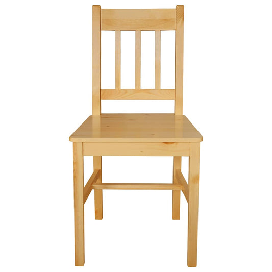 Dining Chair | Set of 4 | Natural | Solid Pinewood | Standard | Durable