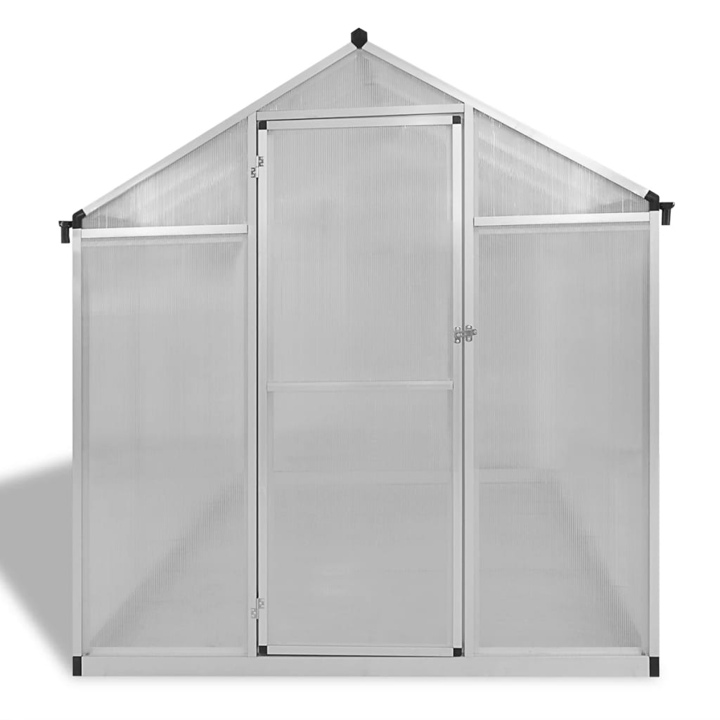 Greenhouse Silver Aluminum frame with polycarbonate panels 49.4 ft²