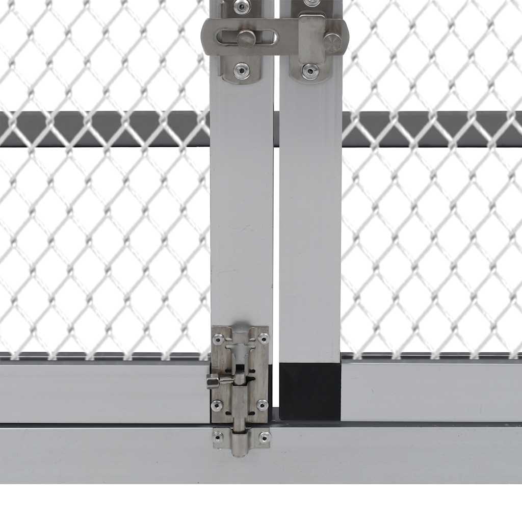 Chicken Coop Silver, Black Aluminum, Iron wire mesh, MDF Large