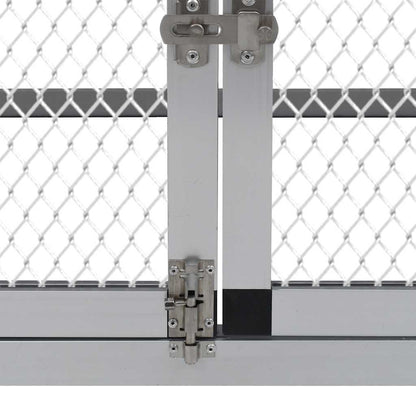 Chicken Coop Silver, Black Aluminum, Iron wire mesh, MDF Large