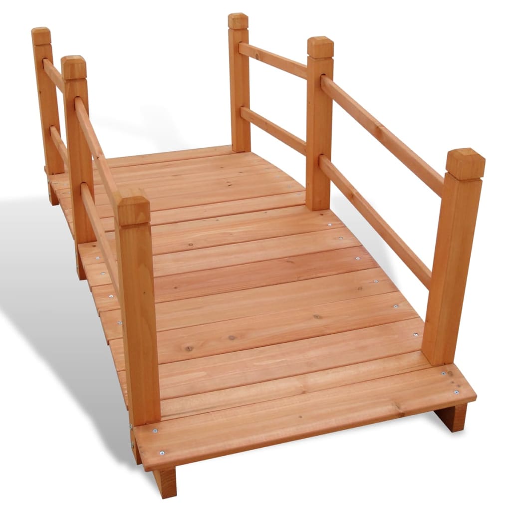 vidaXL Garden Bridge Natural wood Solid wood Medium Durable