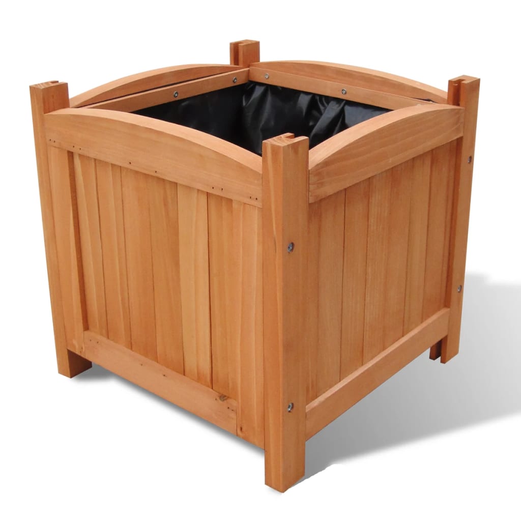 vidaXL Raised Bed Set of 2 Natural Wood Solid wood 11.8 x 11.8 in