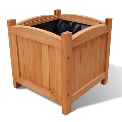 vidaXL Raised Bed Set of 2 Natural Wood Solid wood 11.8 x 11.8 in