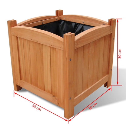 vidaXL Raised Bed Set of 2 Natural Wood Solid wood 11.8 x 11.8 in