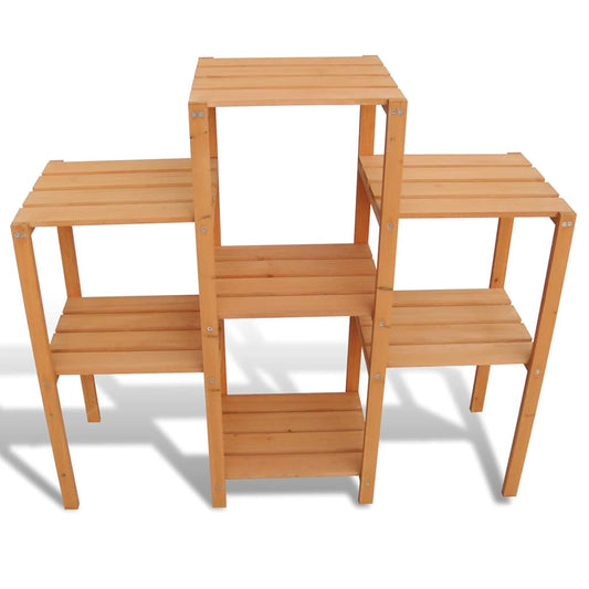 Planter | Brown | Solid fir wood | 97x31x87 cm | Shelving | Plant Stand